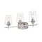 Z-Lite Joliet 3 Light Vanity, Brushed Nickel & Clear 473-3V-BN - alternate 4